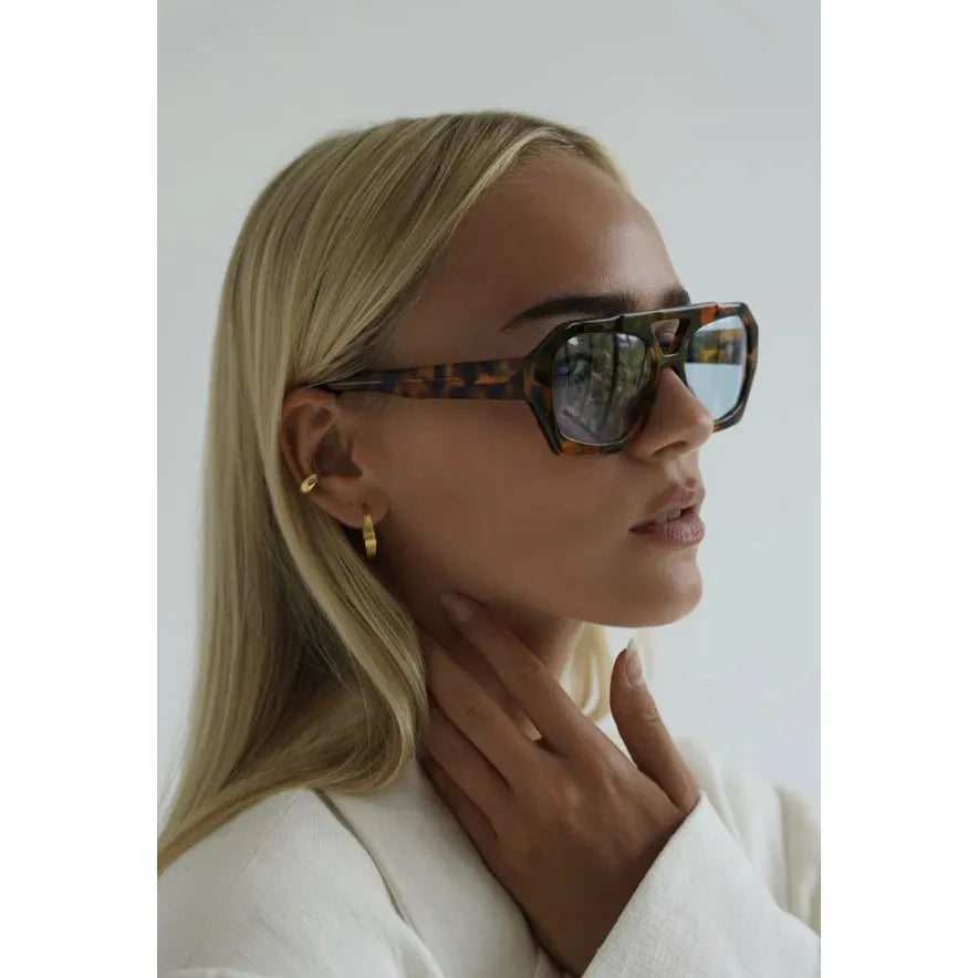 Lunettes de soleil | Design éclatant | Marron, Bleu