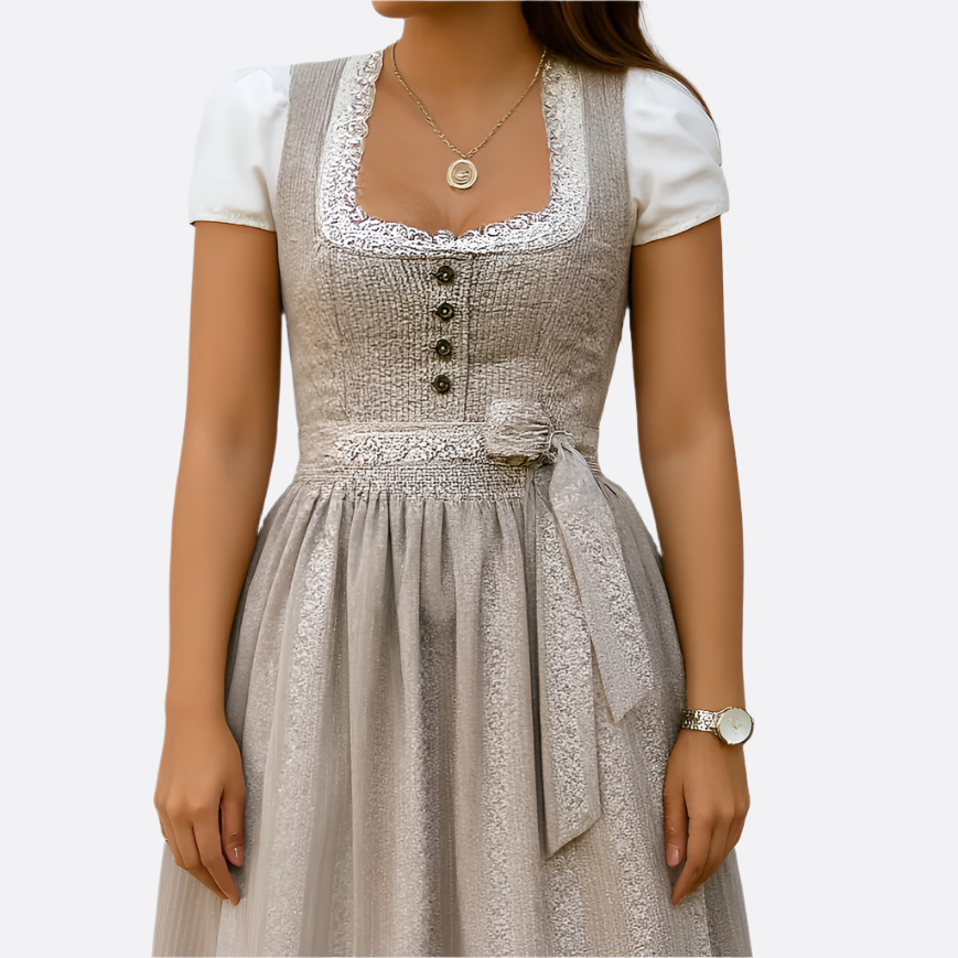 Robe Dirndl Femme - Matériau de haute qualité - Robe Trachten élégante pour Oktoberfest