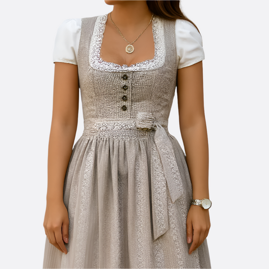 Robe Dirndl Femme - Matériau de haute qualité - Robe Trachten élégante pour Oktoberfest