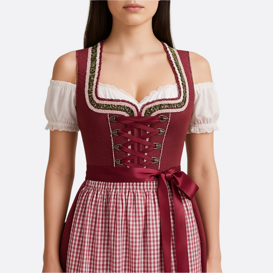 Robe Dirndl Dame - Matériau de Haute Qualité - Tenue Traditionnelle Oktoberfest