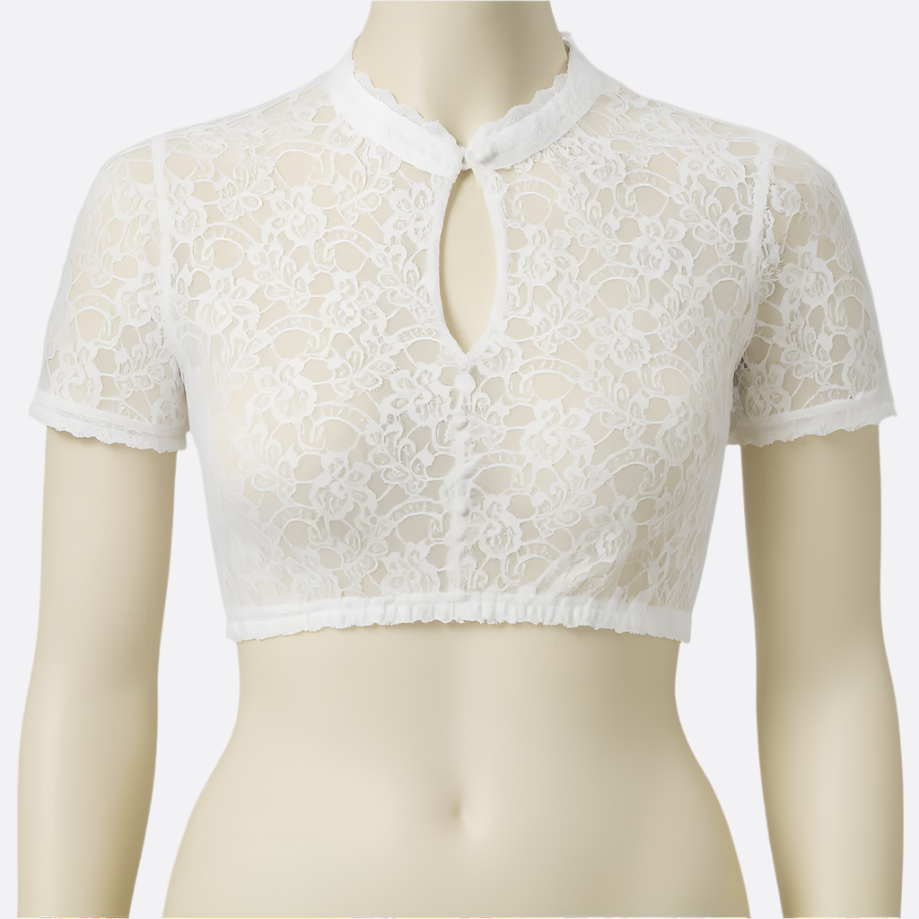 Blouse Dirndl Femme - Blanc Spécial - Mode Trachten Oktoberfest