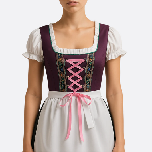 Robe Dirndl Femme - Matériau Respirant - Style Traditionnel Oktoberfest
