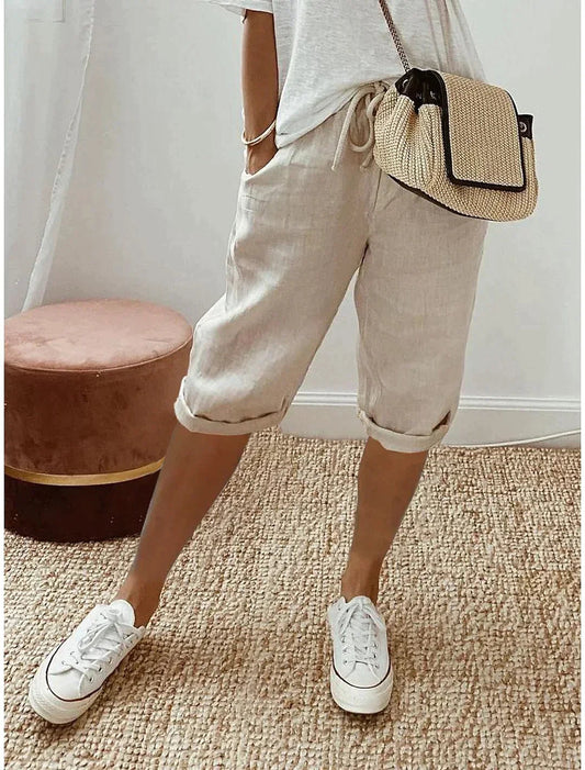 Yara | Pantalon Capri pour femmes en polyester
