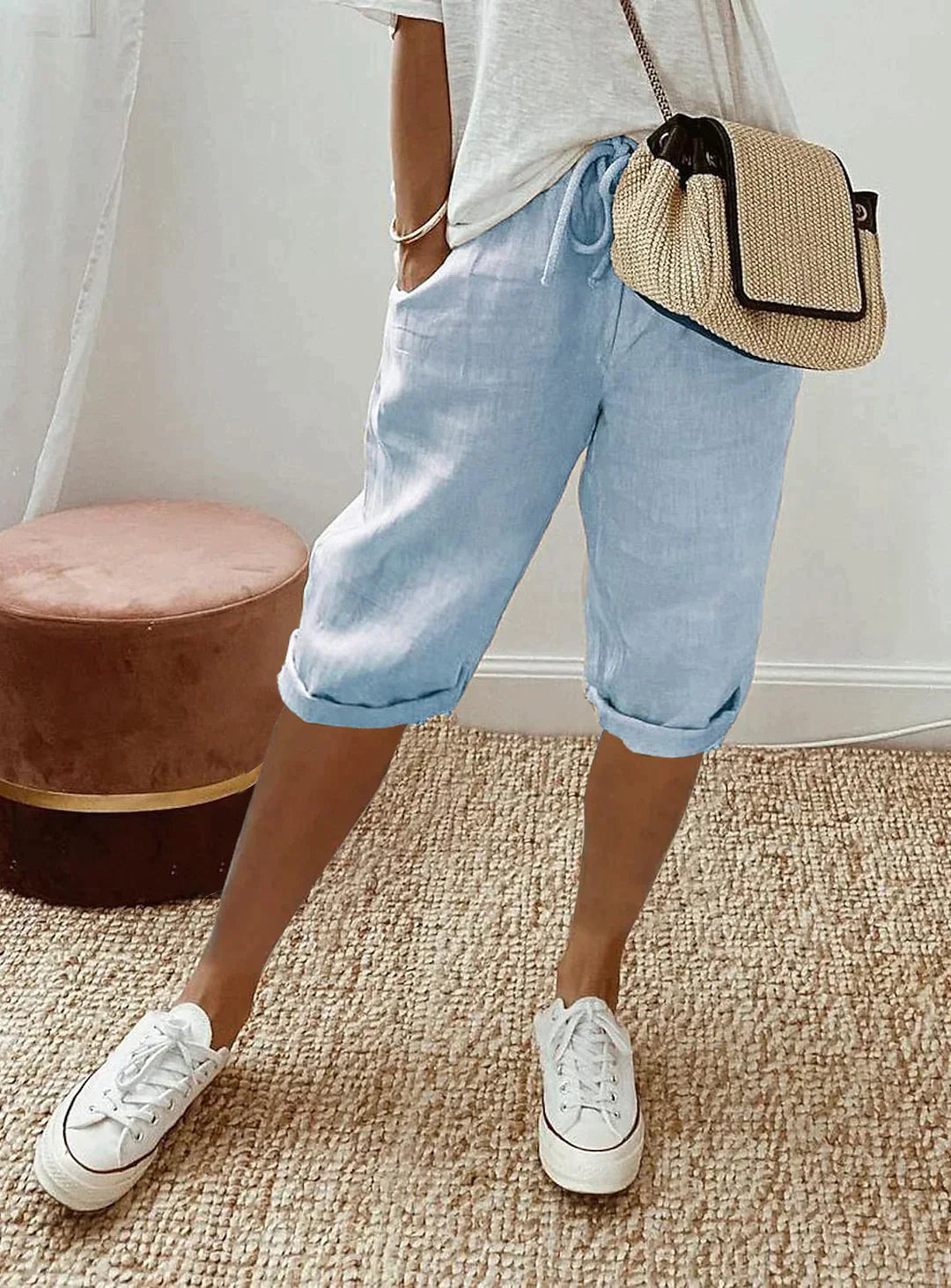 Yara | Pantalon Capri pour femmes en polyester