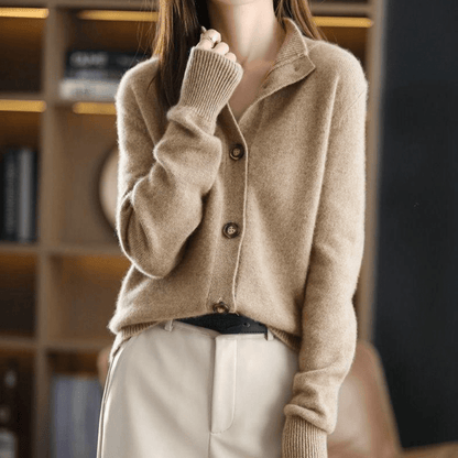 Cardigan Femme | Tricot Boutonné, Col Montant