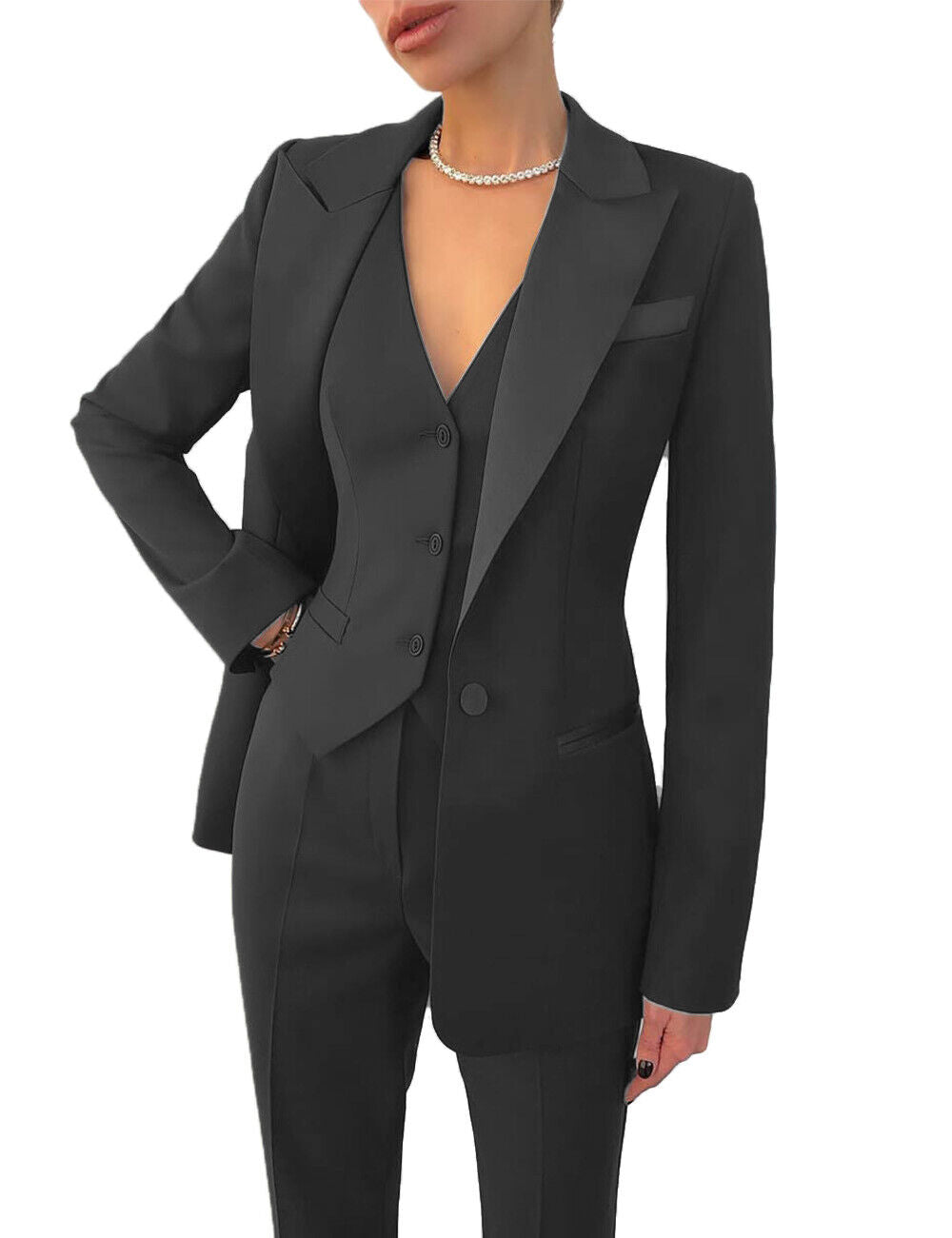 Costume femme trois pièces - blazer - gilet - pantalon