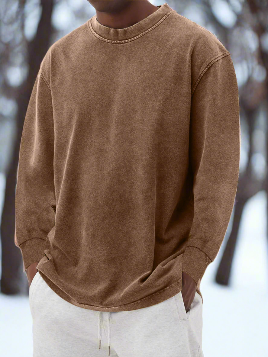 Pull Crewneck Homme – Coton Doux – Coupe Légère – Manches Longues