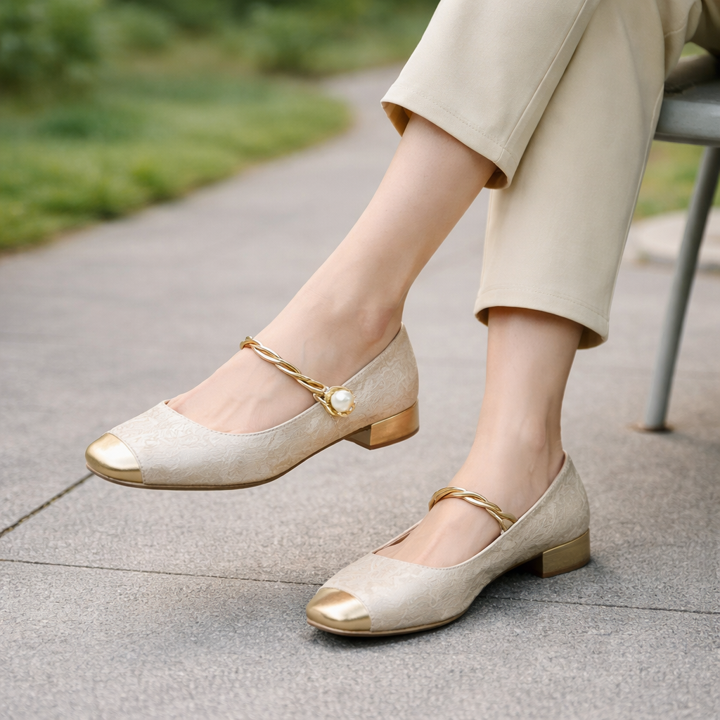 Ballerines Mary Jane pour femmes | Talon bas | Bout carré, chaussures de confort