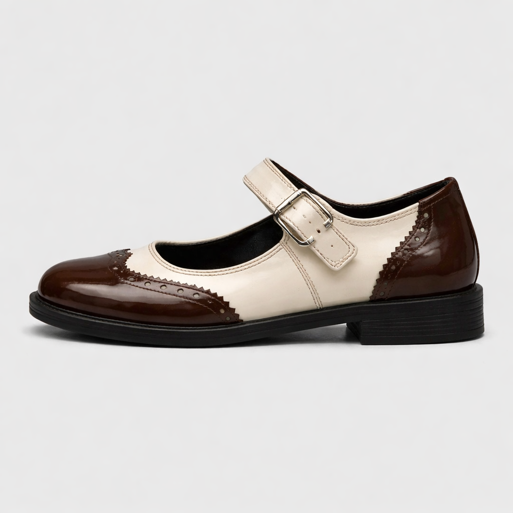 Chaussures Mary Jane pour femmes | Bicolore | Bride ajustable, Brogue vintage