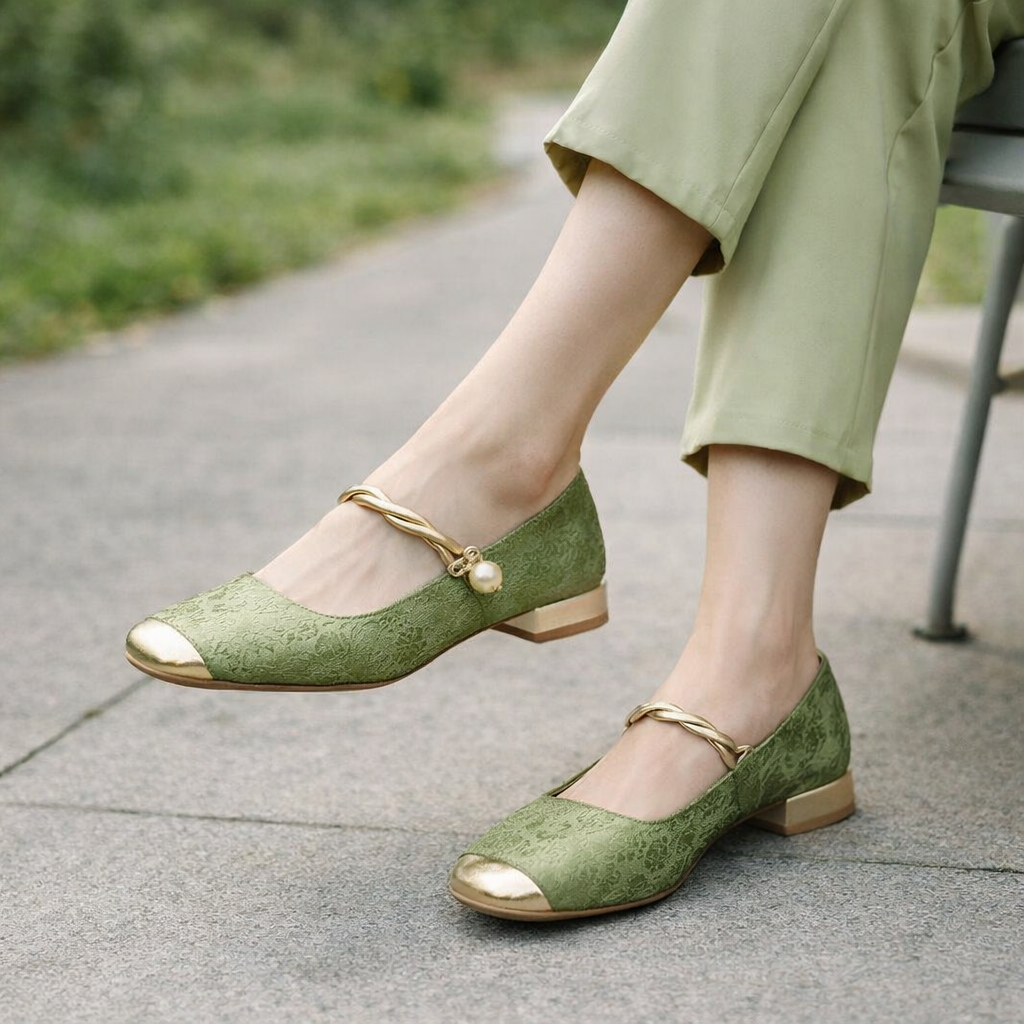 Ballerines Mary Jane pour femmes | Talon bas | Bout carré, chaussures de confort