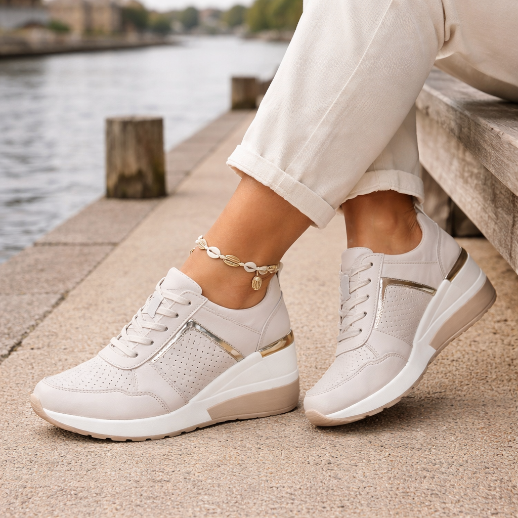Baskets Compensées pour Femmes | Confortables, Élégantes | Perforées