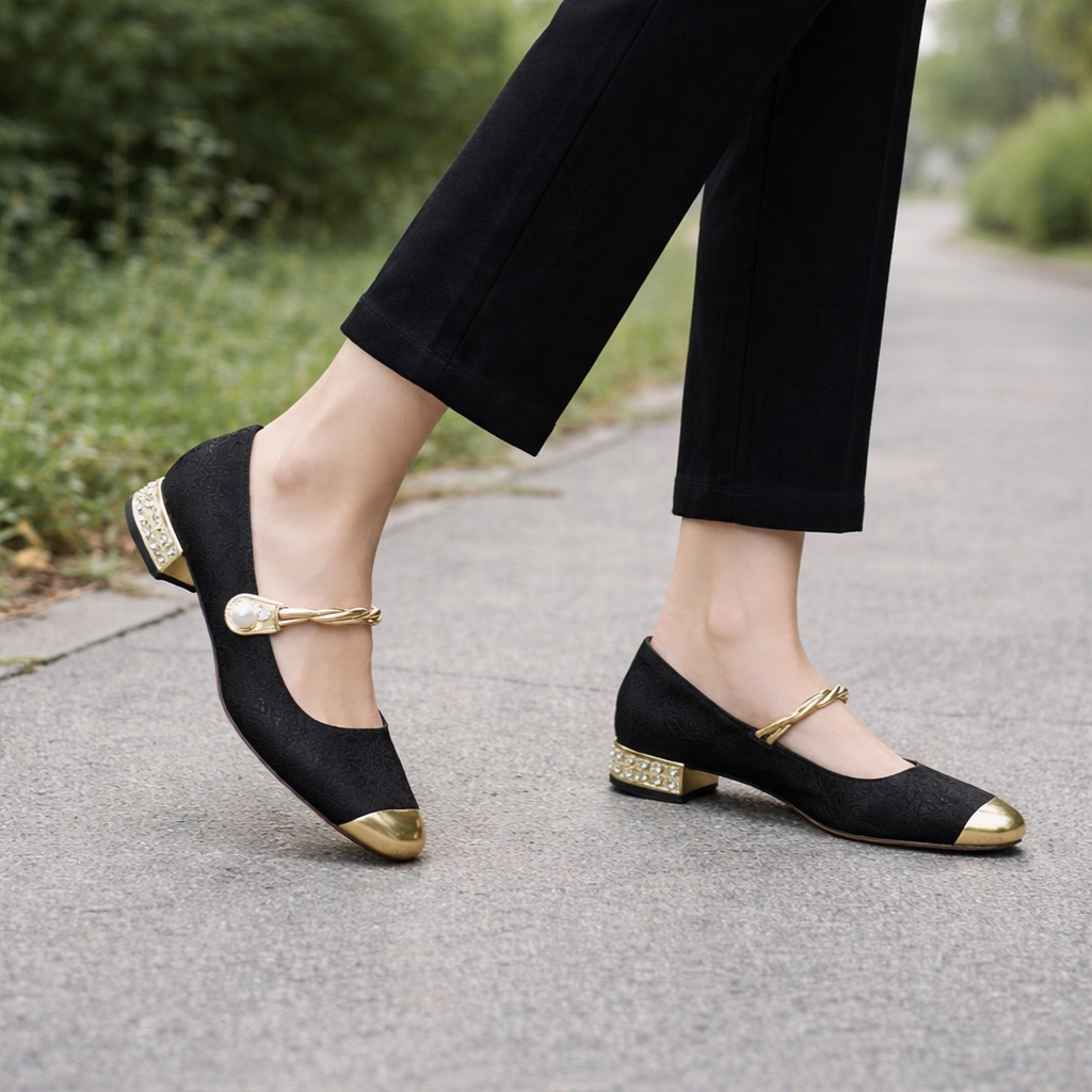Ballerines Mary Jane pour femmes | Talon bas | Bout carré, chaussures de confort