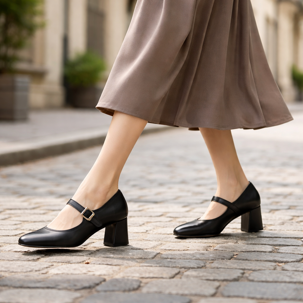 Chaussures Mary Jane pour femmes | Talon bloc, boucle en cuir | Confort ajusté