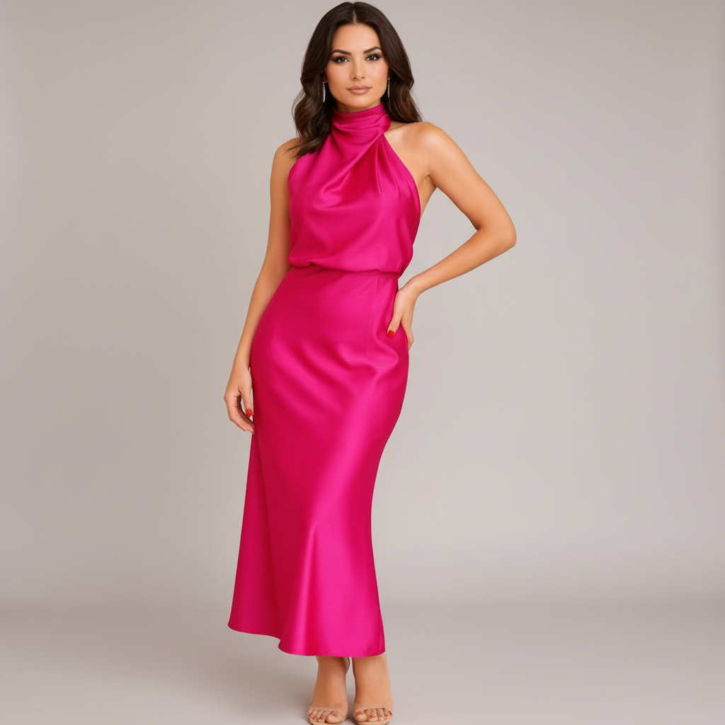 Robe Midi | Design Drapé | Idéale pour les Occasions Spéciales