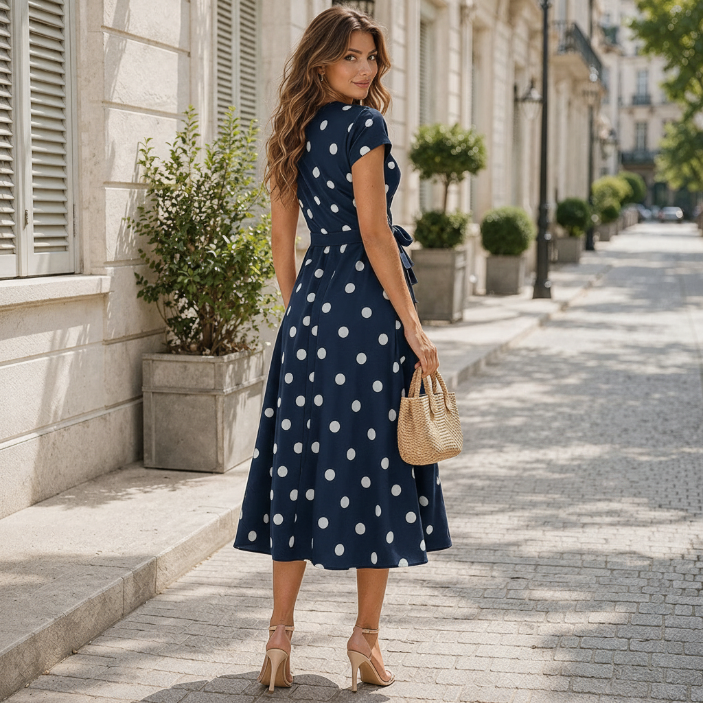 Robe à Pois | Robe d'Été Polyvalente | Design Chic