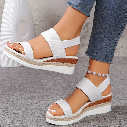 Sandales Compensées Femme | Espadrille, Style Plateforme | Lanière Élastique