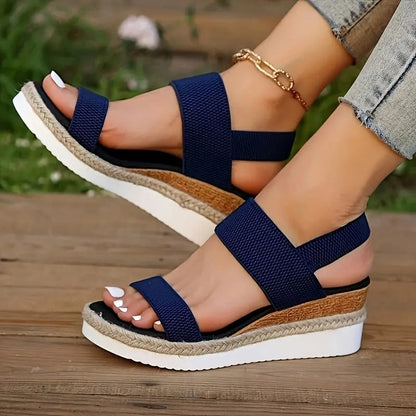 Sandales Compensées Femme | Espadrille, Style Plateforme | Lanière Élastique
