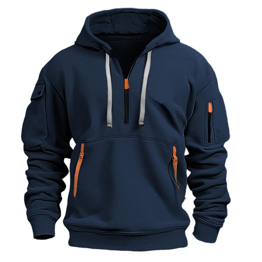 Sweatshirt à capuche homme avec poches zippées coupe décontractée