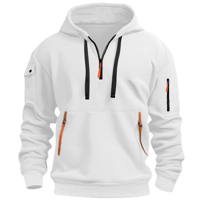 Sweatshirt à capuche homme avec poches zippées coupe décontractée