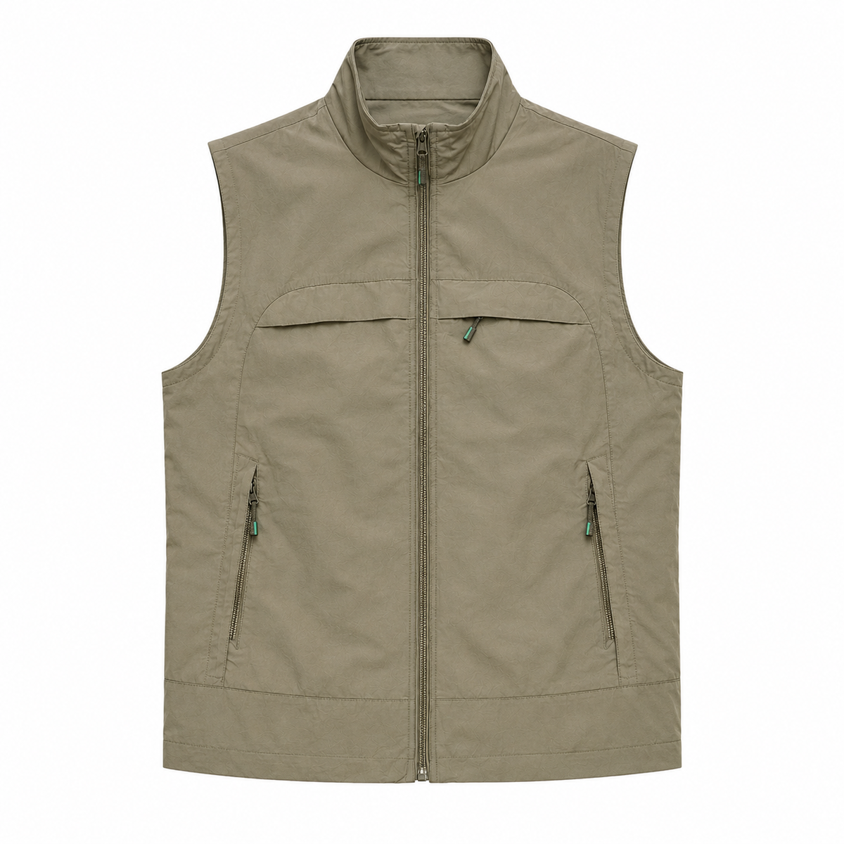 Gilet Homme Léger à Col Montant avec Fermeture Éclair et Poches Zippées | Bodywarmer Casual Extérieur