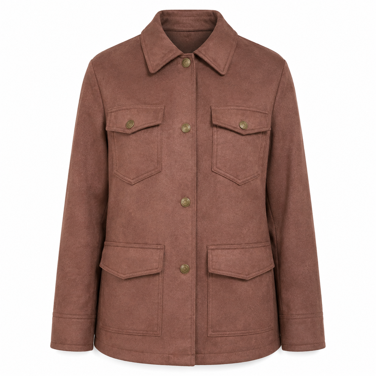 Soft Brown Women's Jacket with Pockets | Timeless Style