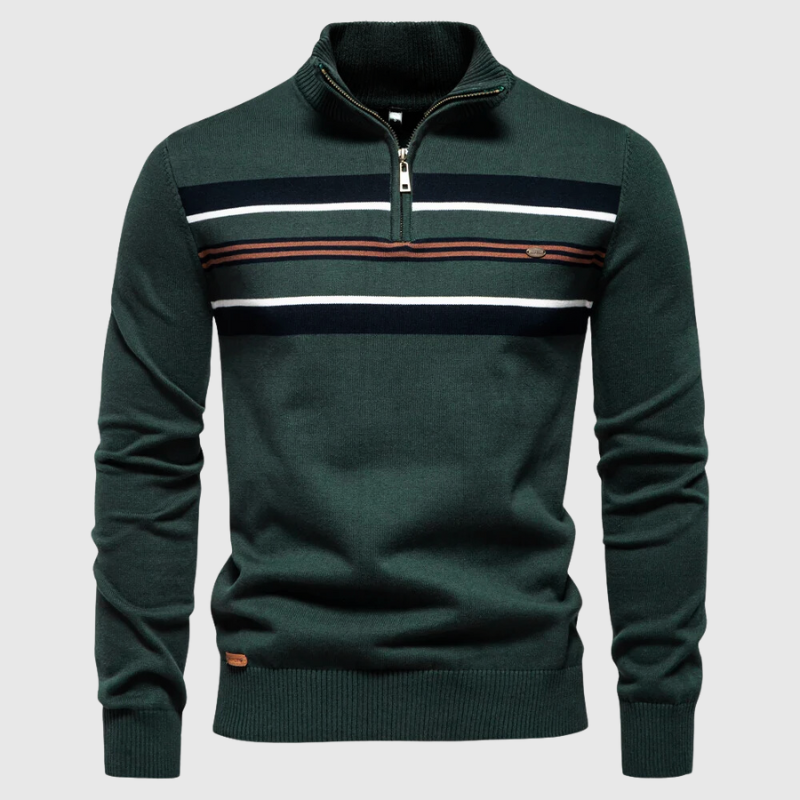 Pull homme moderne - fermeture éclair - col montant