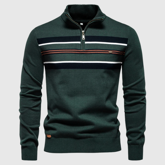Pull homme moderne - fermeture éclair - col montant