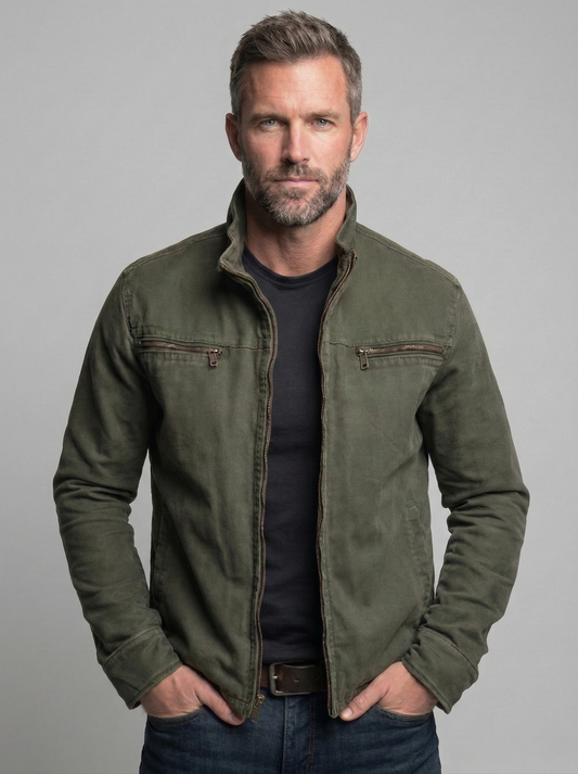 Veste field homme kaki coupe relaxed style vintage olive