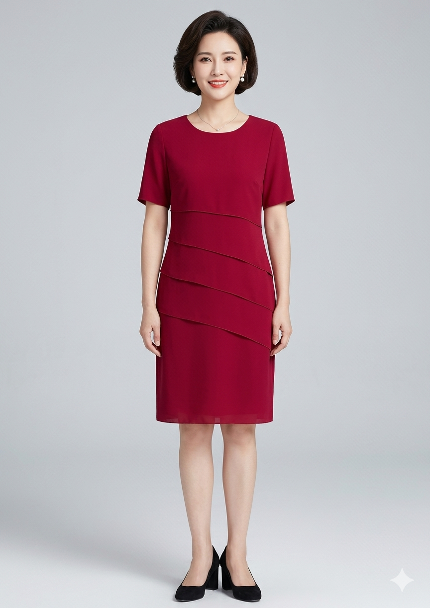 Robe Cocktail Femme | Coupe Ajustée, Superposition Fluide | Élégante