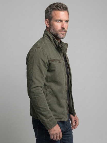 Veste field homme kaki coupe relaxed style vintage olive