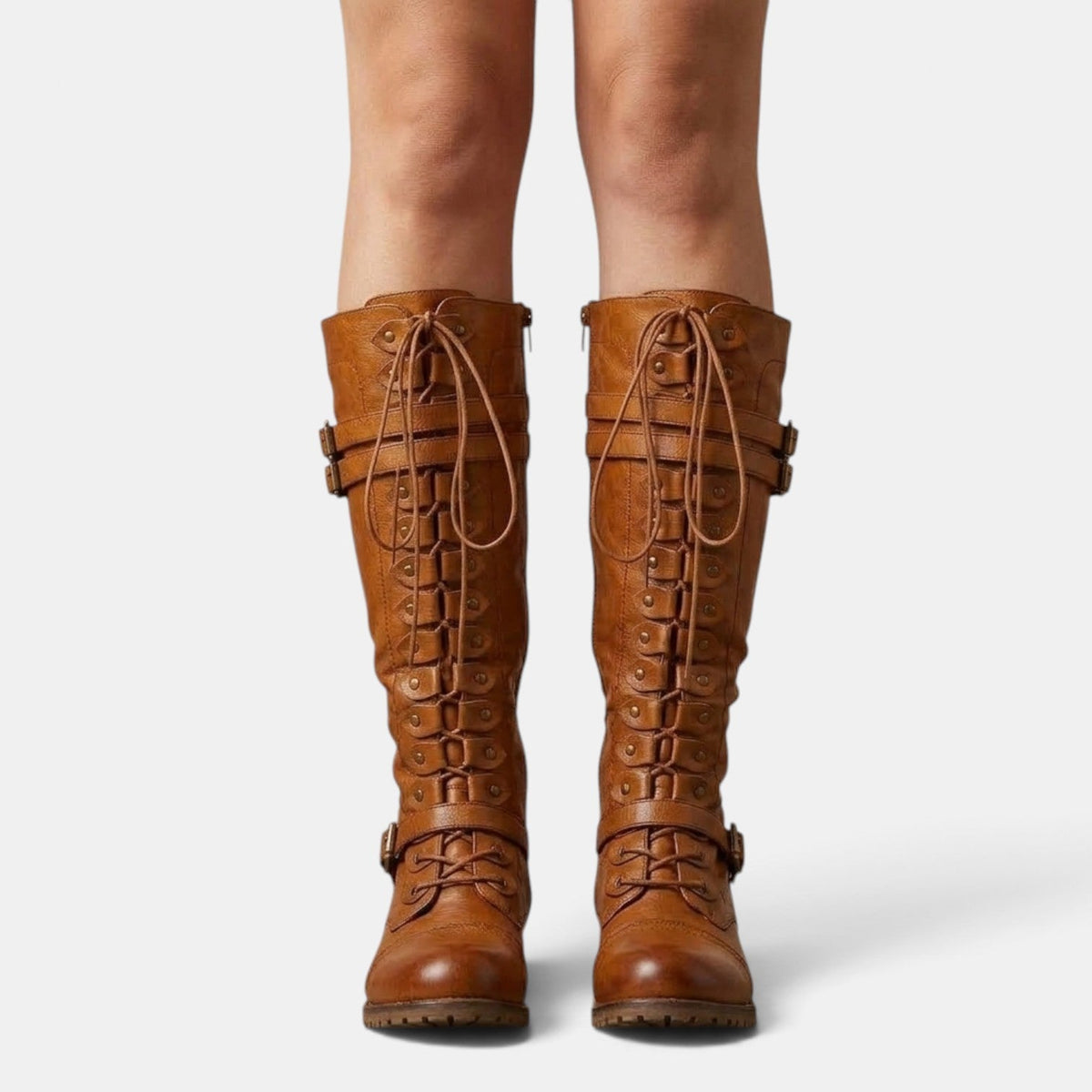 Ximena | Femme Bottines Combat Lacets Boucles
