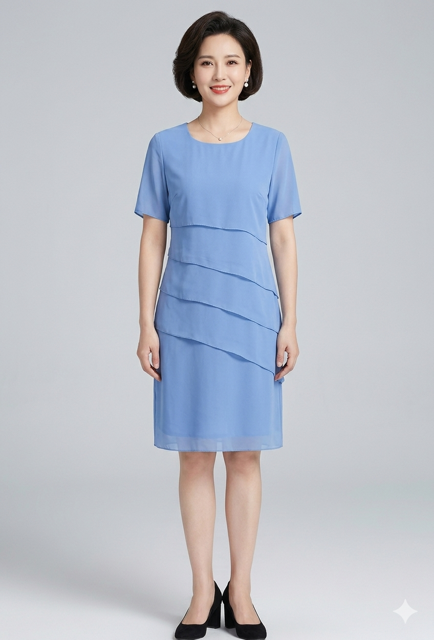 Robe Cocktail Femme | Coupe Ajustée, Superposition Fluide | Élégante