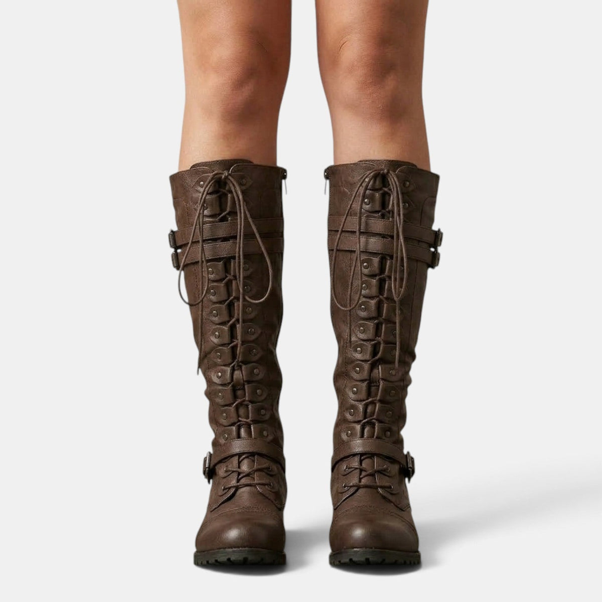 Ximena | Femme Bottines Combat Lacets Boucles