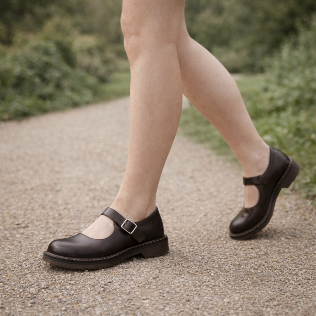 Chaussures Mary Jane pour Femmes | Cuir Plat, Style Vintage | Bride Ajustable