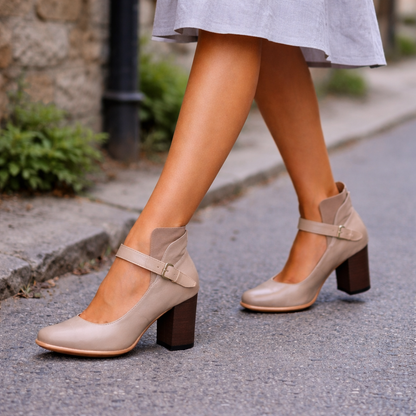 Escarpins Mary Jane pour femmes talon bloc bout carré bride cheville