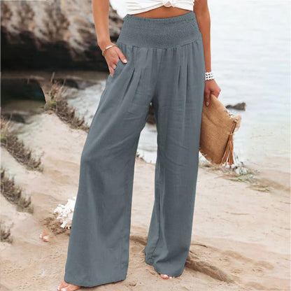 Pantalon lin | Élastique, Respirant, Été