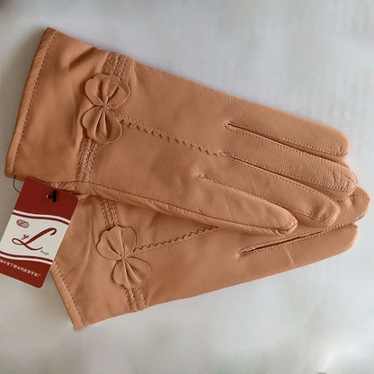 Gants cuir agneau femme avec doublure laine, cuir véritable