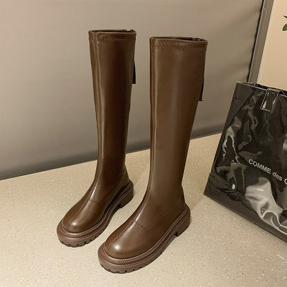 Bottes Femme Cuir | Noir, Marron, Blanc, Thé au Lait | Pointures 35-40