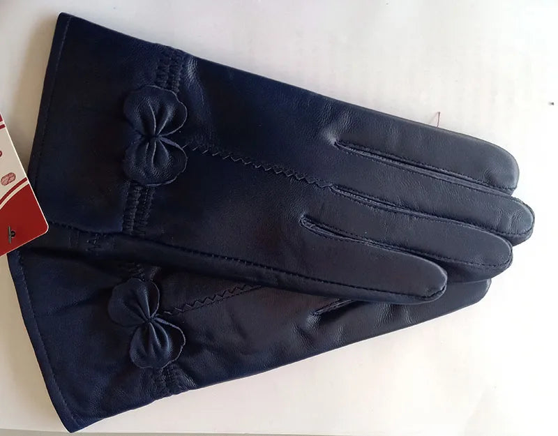 Gants cuir agneau femme avec doublure laine, cuir véritable