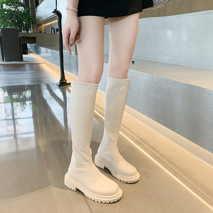 Bottes Femme Cuir | Noir, Marron, Blanc, Thé au Lait | Pointures 35-40