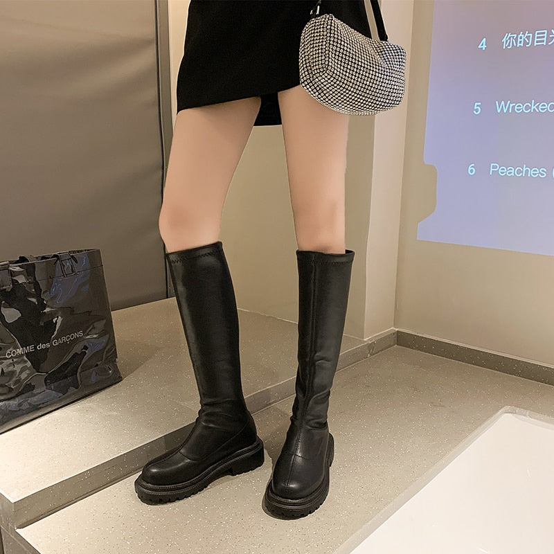Bottes Femme Cuir | Noir, Marron, Blanc, Thé au Lait | Pointures 35-40