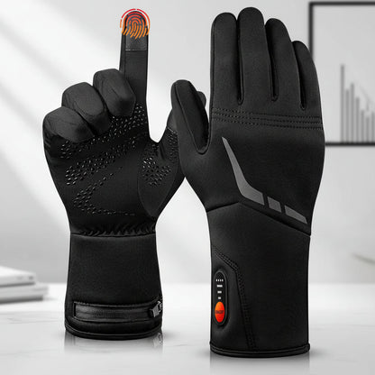 Gants chauffants batterie imperméables avec doigts compatibles écran tactile pour l'hiver