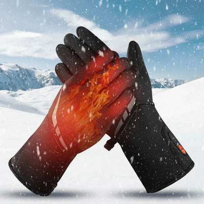 Gants chauffants batterie imperméables avec doigts compatibles écran tactile pour l'hiver