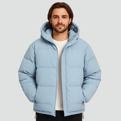 Doudoune homme hiver capuche zippée matelassée coupe regular