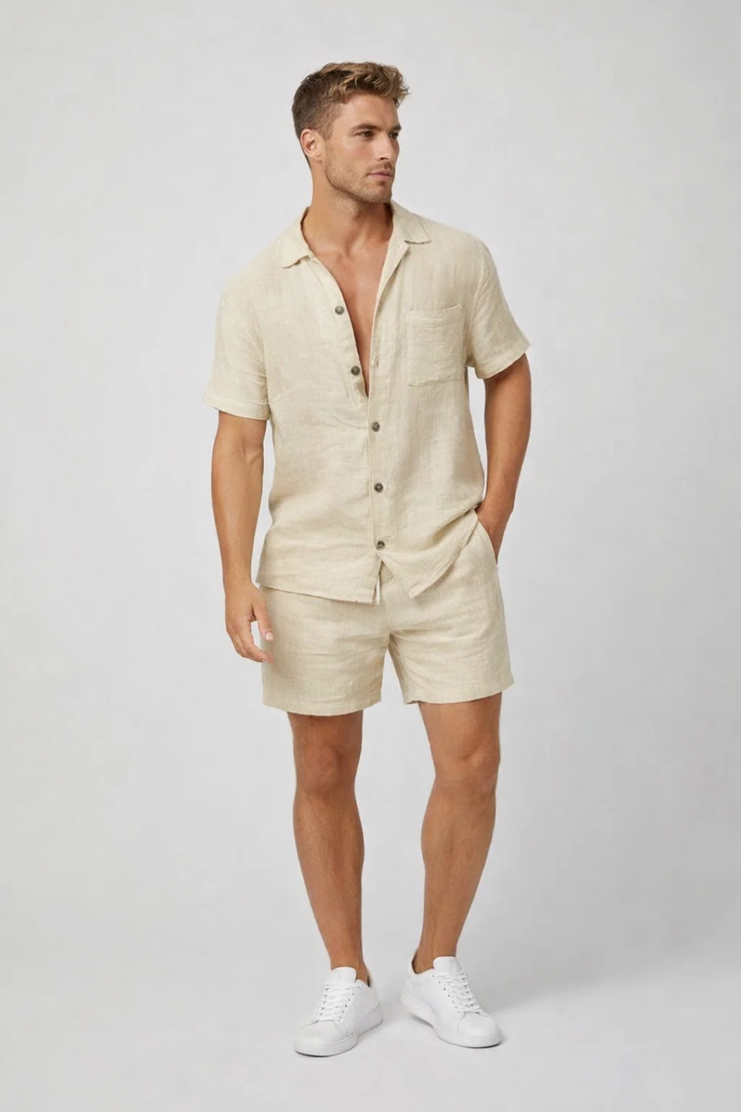 Ensemble de détente homme | Manches courtes boutonné | Casual été