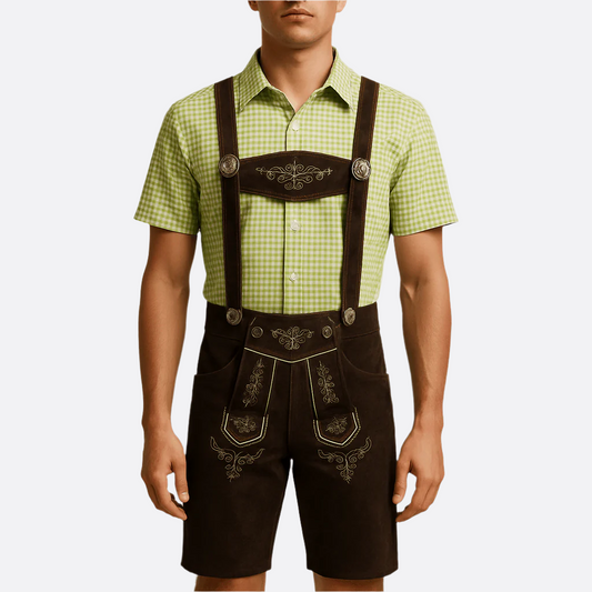 Tracht für Herren - Besticktes Dirndl - Robuster Stoff für Oktoberfest - Traditionelles Fest