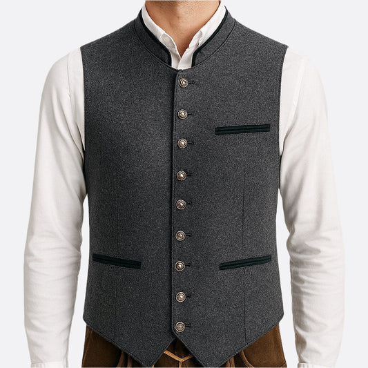 Gilet traditionnel pour hommes - Tissu de haute qualité - Gilet de fête classique et élégant