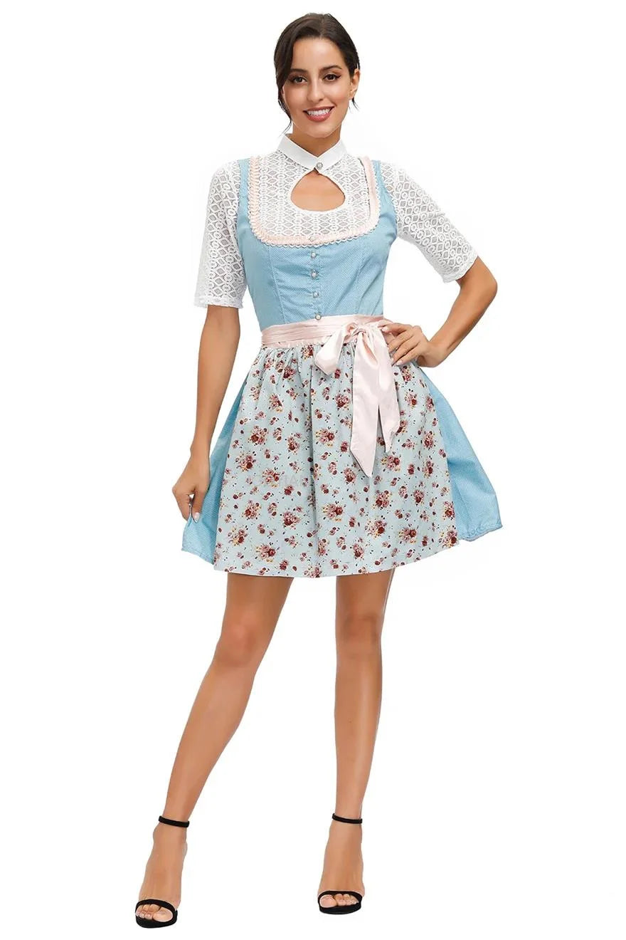 Robe Dirndl Femme - Matériau Respirant - Tracht Traditionnelle Oktoberfest