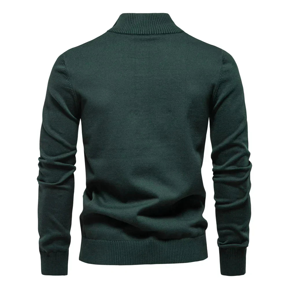 Pull homme moderne - fermeture éclair - col montant