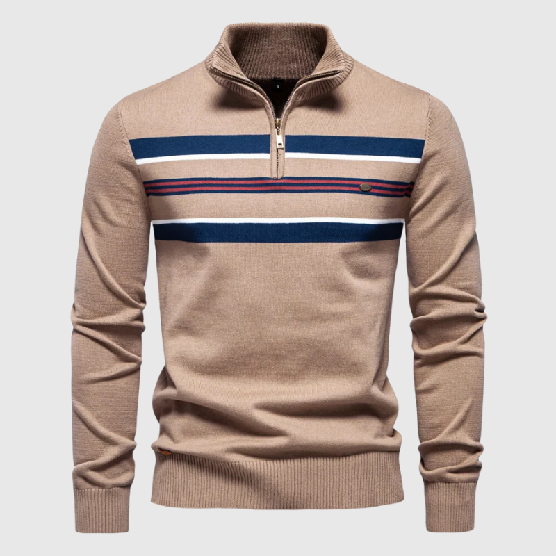 Pull homme moderne - fermeture éclair - col montant